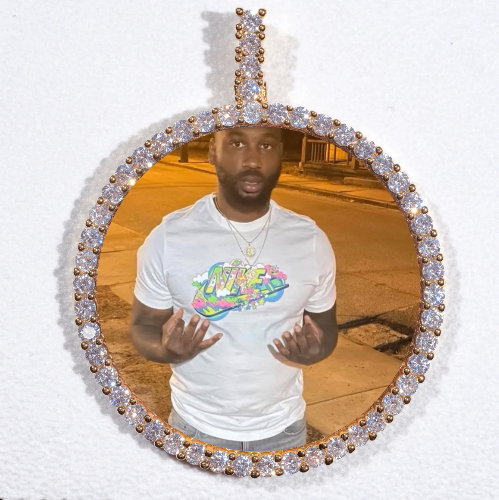 LARGE 3D CIRCLE CUSTOM PICTURE PENDANT