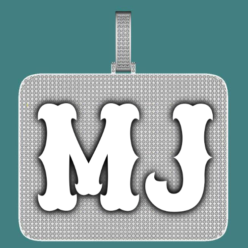 CUSTOM LETTER NECKLACE 3D BIG SQUARE