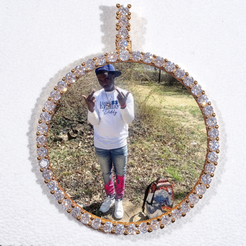 LARGE 3D CIRCLE CUSTOM PICTURE PENDANT