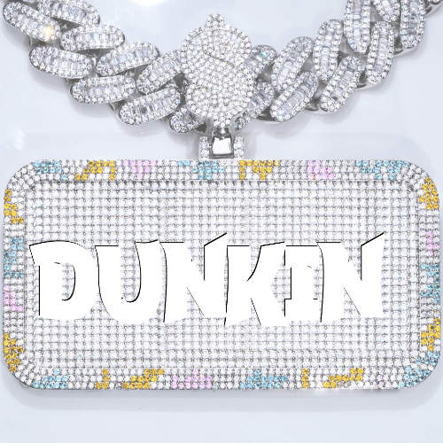 CUSTOM LETTER NECKLACE 3D COLORFUL SQUARE