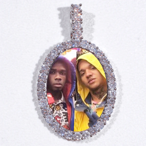 Large 3D Oval Custom Picture Pendant