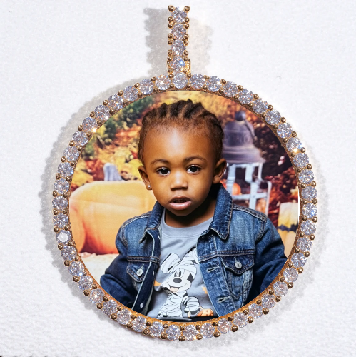 LARGE 3D CIRCLE CUSTOM PICTURE PENDANT