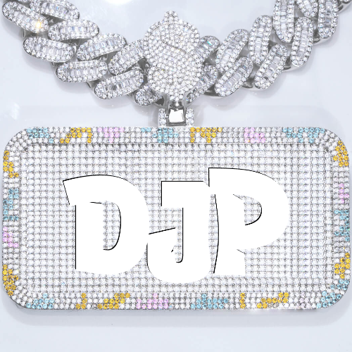 CUSTOM LETTER NECKLACE 3D COLORFUL SQUARE