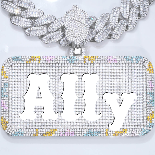 CUSTOM LETTER NECKLACE 3D COLORFUL SQUARE