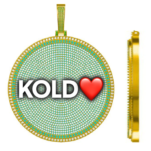 CUSTOM LETTER NECKLACE 3D BIG DISC