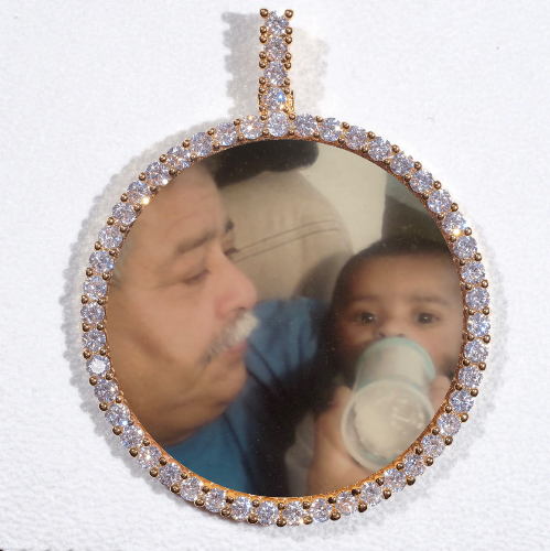 LARGE 3D CIRCLE CUSTOM PICTURE PENDANT