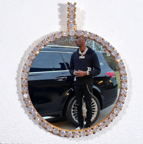 LARGE 3D CIRCLE CUSTOM PICTURE PENDANT