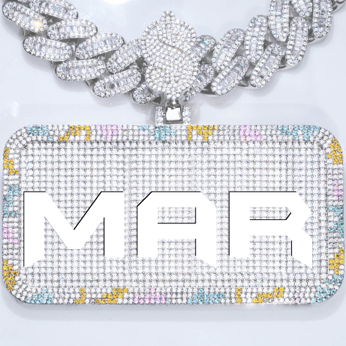 CUSTOM LETTER NECKLACE 3D COLORFUL SQUARE