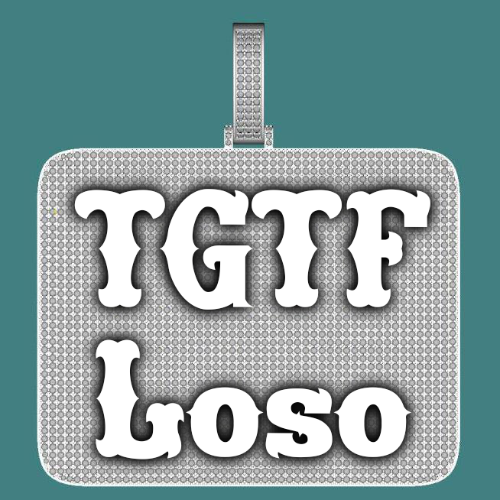 CUSTOM LETTER NECKLACE 3D BIG SQUARE
