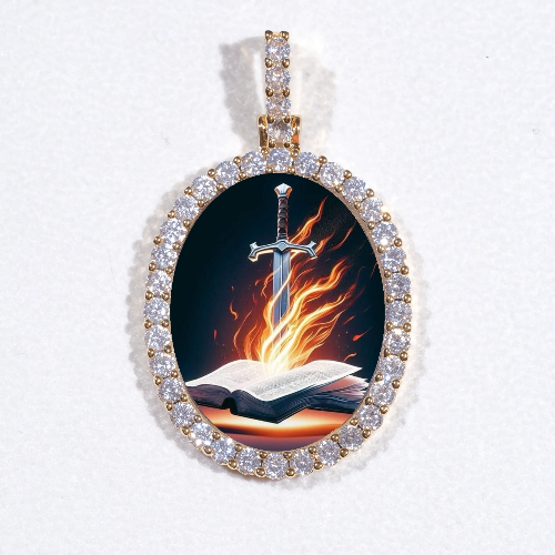 3D Oval Custom Picture Pendant