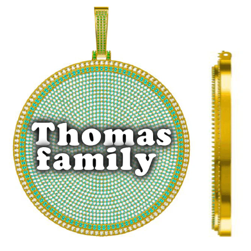 CUSTOM LETTER NECKLACE 3D BIG DISC