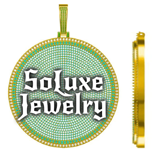 CUSTOM LETTER NECKLACE 3D BIG DISC