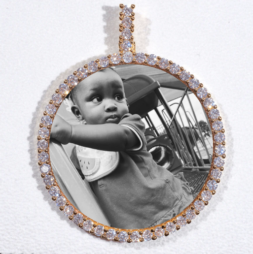 LARGE 3D CIRCLE CUSTOM PICTURE PENDANT