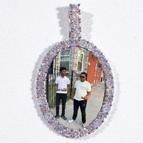 Large 3D Oval Custom Picture Pendant