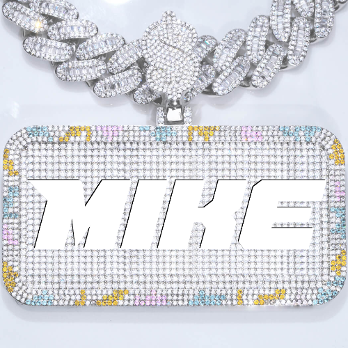 CUSTOM LETTER NECKLACE 3D COLORFUL SQUARE