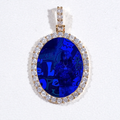 3D Oval Custom Picture Pendant