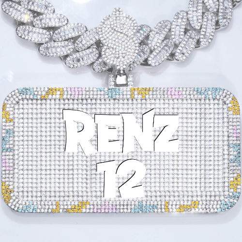 CUSTOM LETTER NECKLACE 3D COLORFUL SQUARE