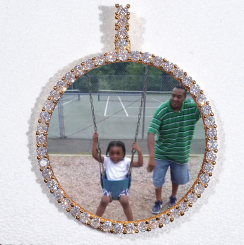 LARGE 3D CIRCLE CUSTOM PICTURE PENDANT