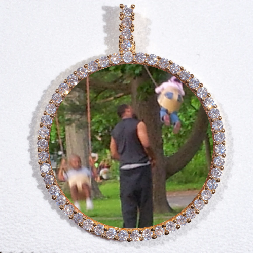 LARGE 3D CIRCLE CUSTOM PICTURE PENDANT