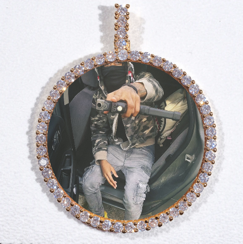 LARGE 3D CIRCLE CUSTOM PICTURE PENDANT