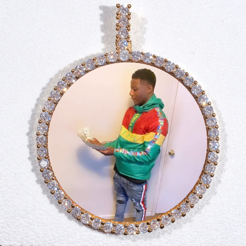 LARGE 3D CIRCLE CUSTOM PICTURE PENDANT