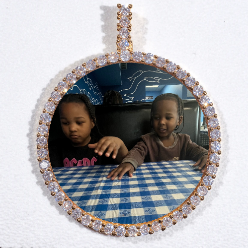 LARGE 3D CIRCLE CUSTOM PICTURE PENDANT