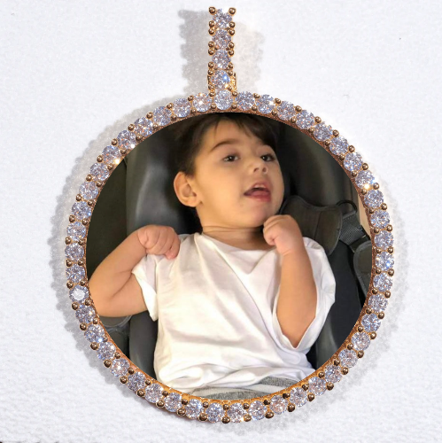 LARGE 3D CIRCLE CUSTOM PICTURE PENDANT