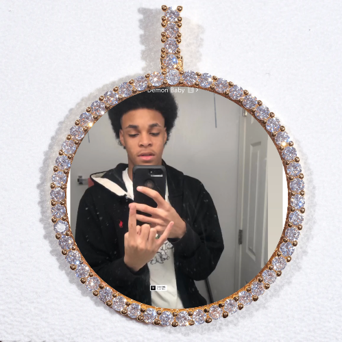 LARGE 3D CIRCLE CUSTOM PICTURE PENDANT