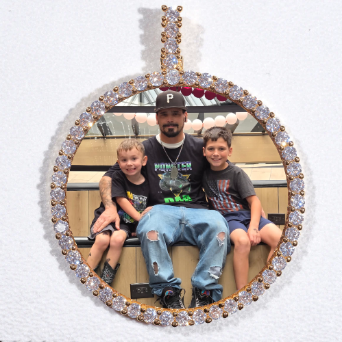 LARGE 3D CIRCLE CUSTOM PICTURE PENDANT