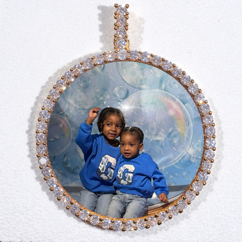 LARGE 3D CIRCLE CUSTOM PICTURE PENDANT