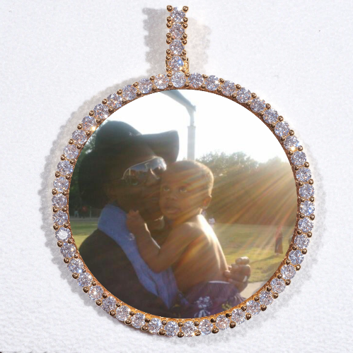 LARGE 3D CIRCLE CUSTOM PICTURE PENDANT