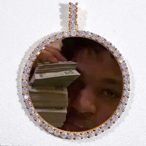 LARGE 3D CIRCLE CUSTOM PICTURE PENDANT