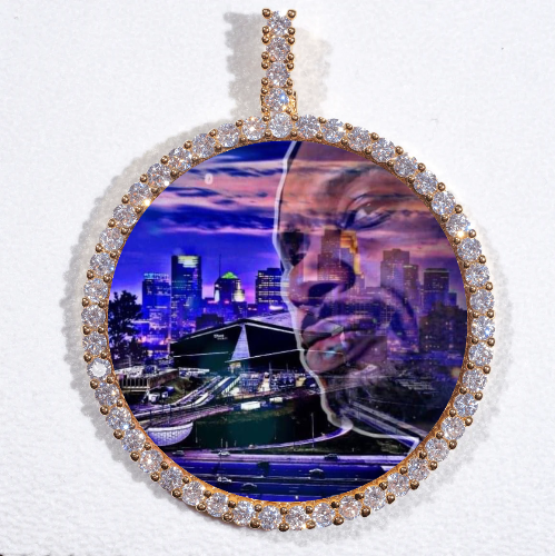 LARGE 3D CIRCLE CUSTOM PICTURE PENDANT