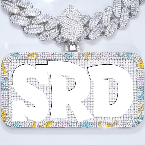 CUSTOM LETTER NECKLACE 3D COLORFUL SQUARE