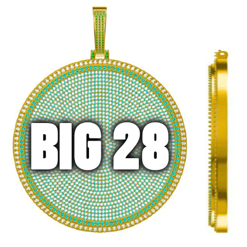 CUSTOM LETTER NECKLACE 3D BIG DISC