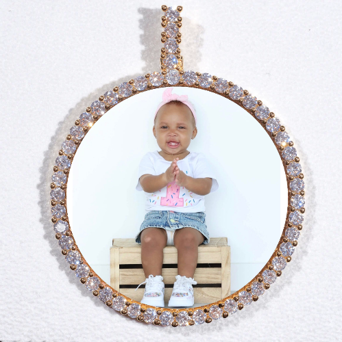 LARGE 3D CIRCLE CUSTOM PICTURE PENDANT