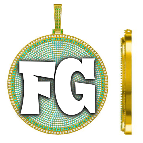 CUSTOM LETTER NECKLACE 3D BIG DISC