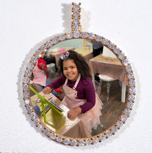 LARGE 3D CIRCLE CUSTOM PICTURE PENDANT