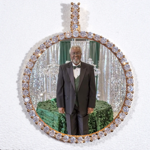 LARGE 3D CIRCLE CUSTOM PICTURE PENDANT
