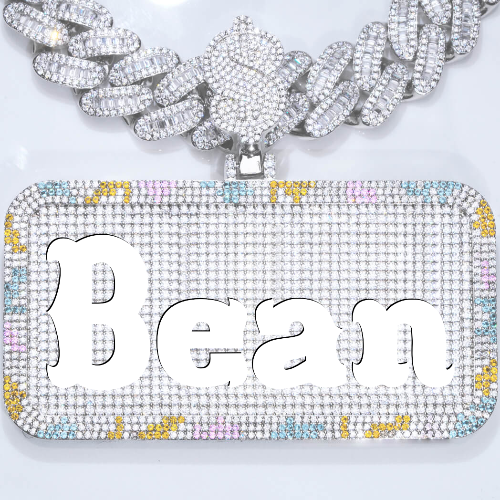 CUSTOM LETTER NECKLACE 3D COLORFUL SQUARE