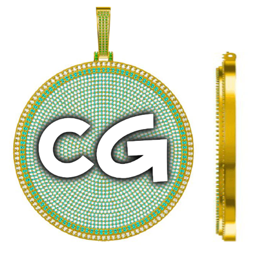 CUSTOM LETTER NECKLACE 3D BIG DISC
