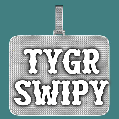 CUSTOM LETTER NECKLACE 3D BIG SQUARE