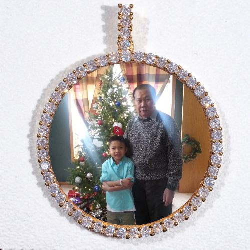 LARGE 3D CIRCLE CUSTOM PICTURE PENDANT
