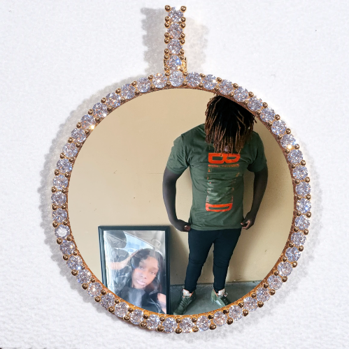 LARGE 3D CIRCLE CUSTOM PICTURE PENDANT