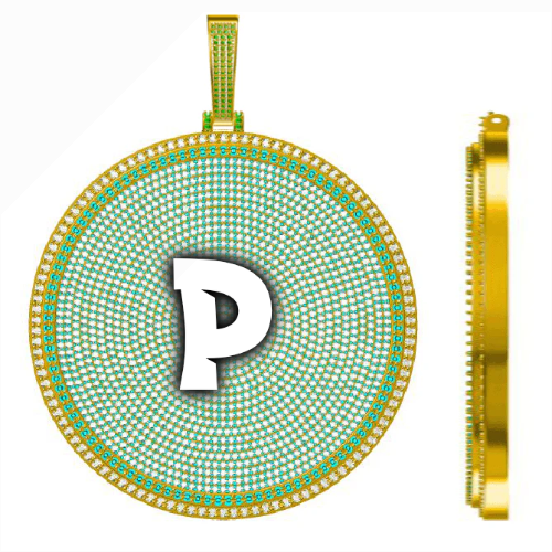 CUSTOM LETTER NECKLACE 3D BIG DISC