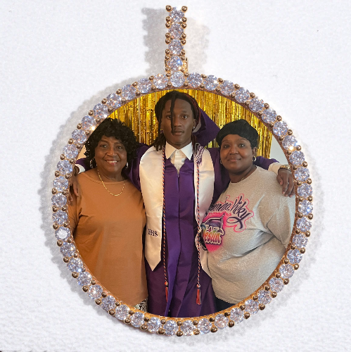 LARGE 3D CIRCLE CUSTOM PICTURE PENDANT