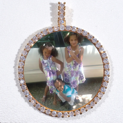 LARGE 3D CIRCLE CUSTOM PICTURE PENDANT