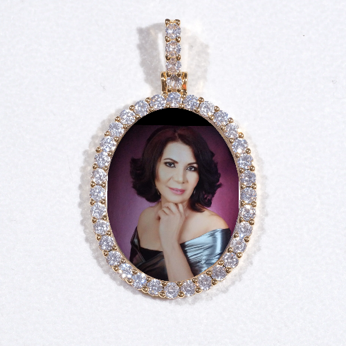 3D Oval Custom Picture Pendant
