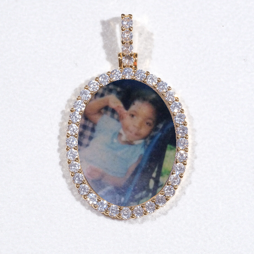 3D Oval Custom Picture Pendant