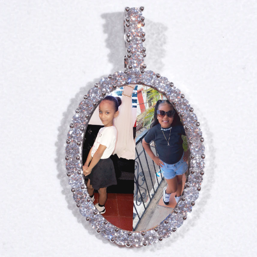 Large 3D Oval Custom Picture Pendant